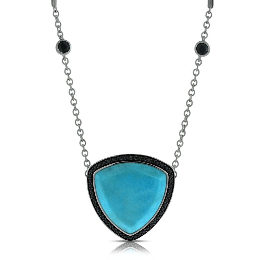 NEW Ben Bridge Turquoise & Black Sapphire Necklace